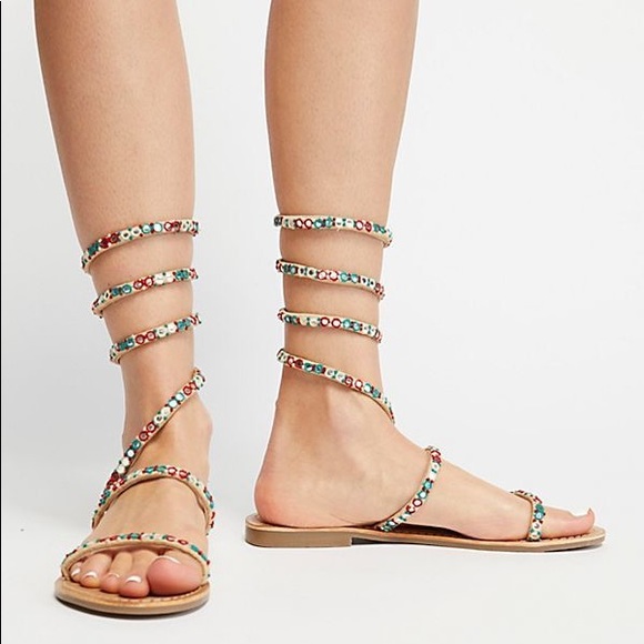 Free People Embellished Havana Sandal 37 - Picture 6 of 6